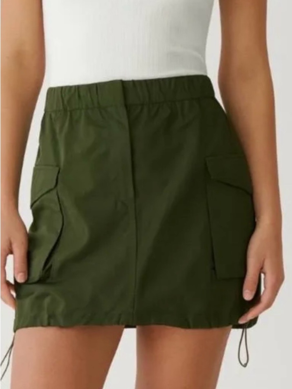 Aritzia Olive Green Cargo Mini Skirt